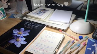 Exam period vlog 📚 วันสอบจริง A-level 66 🤯 , ทำข้อสอบ biology , กินชาไทย 🥤study vlog ~ ☁️🫶🏻