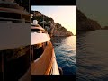 Golden hour view luxury yacht