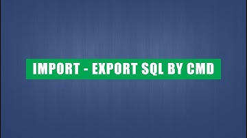 How to Import and Export Large MySQL Databases via command line in WAMP