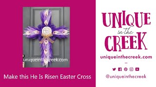 Easter Cross Deco Mesh Wreath on UITC Cross Board
