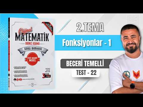 Functions - 1 Test 22 | 2nd Theme QUANTITIES AND CHANGES | Orijinal Matematik - Rehber Matematik