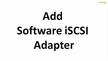 Add Software iSCSI Adapter (vSphere)