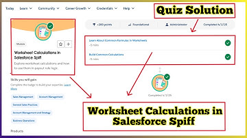 Worksheet Calculations in Salesforce Spiff | Salesforce Trailhead | Quiz Solution