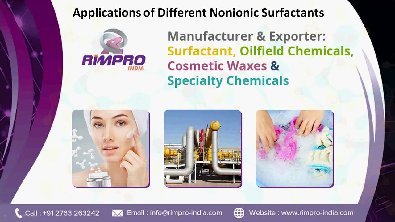 Applications of Different Nonionic Surfactants