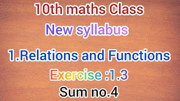 10th standard maths | chapter 1 | Relations and functions | exercise : 1.3 | sum no. 04|