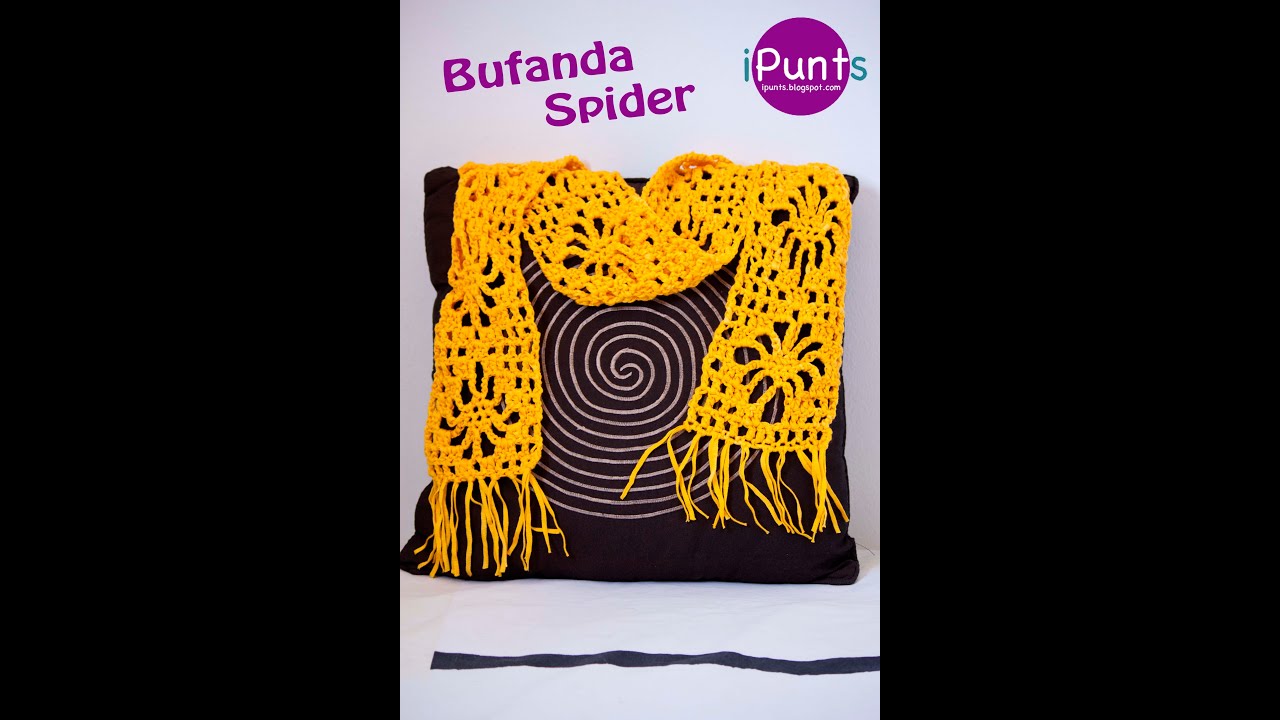 Aprende Araña a crochet hazte una bufanda -