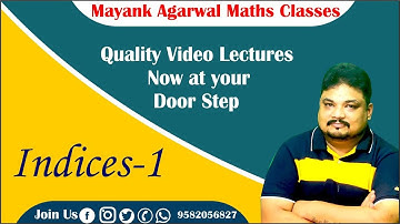 CA|CS | CMA Foundation | Indices (Part-1)| Business Mathematics  | CA Video Lectures |Mayank Agarwal