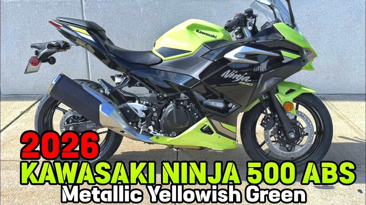 2026 KAWASAKI NINJA 500 ABS YELLOWISH GREEN COLOR - YouTube