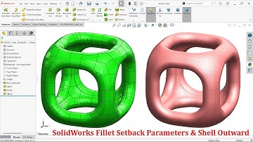 SolidWorks Advanced  Features Fillet Setback Parameters, Shell Outward- Artistic Cube