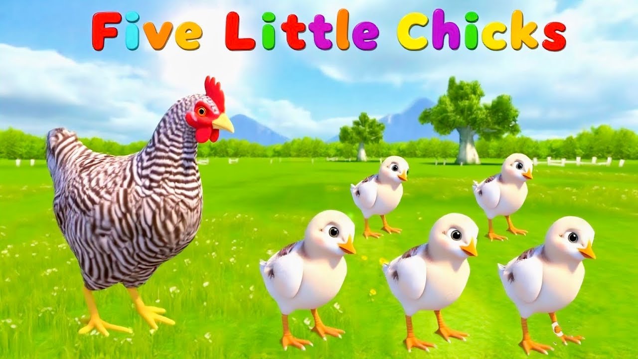 🐥 Five Little Chicks | Cute Nursery Rhyme for Kids | Animal Song - YouTube
