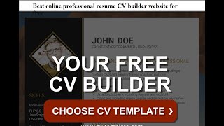 Best online professional resume CV builder website for free