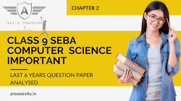 2025 SEBA Computer Science Chapter 2 Class 9 Important Questions #SEBA #class9computer