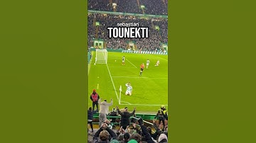 Sebastian Tounekti celebrate his first goal at Celtic park with a knee slide #celticpark #celticfc