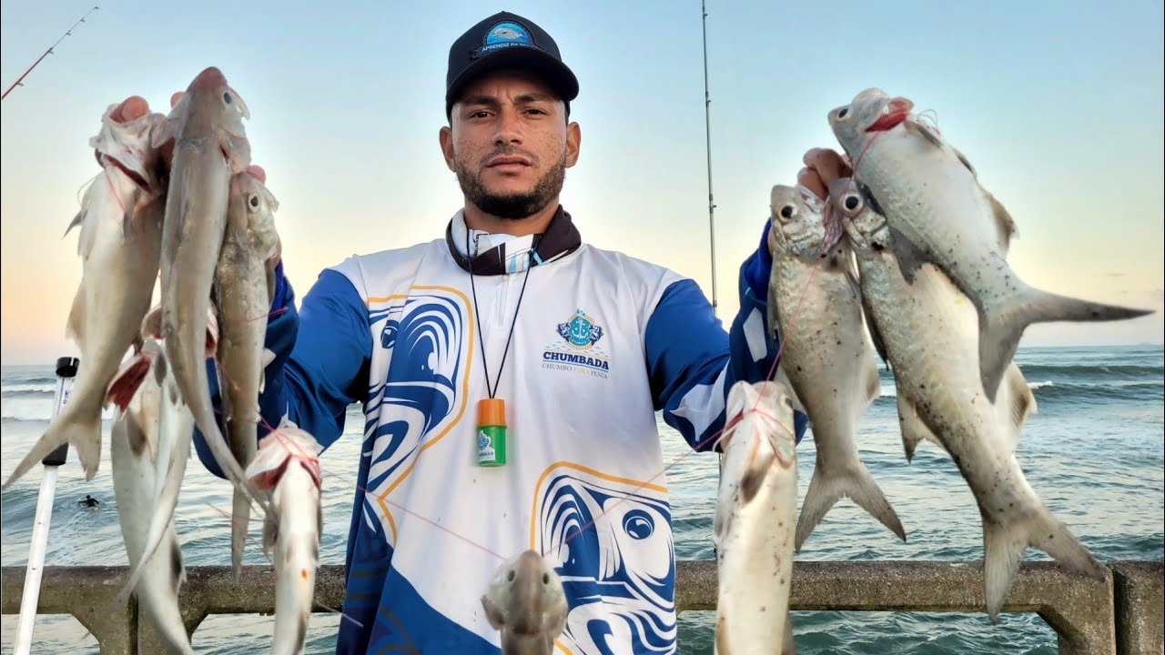 PESCA DE PRAIA EM CIMA DE UMA PLATAFORMA DE PESCA COM O MAR DE RESSACA!!!