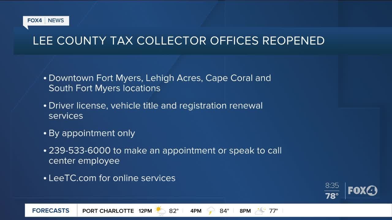 Lee County Tax Collectors offices reopened - YouTube