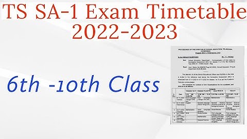 TS SA1 Exam Timetable 6th to 10th Class ||TS 10th Class SA1 Exam Timetable 2022 -2023 || ts 10th