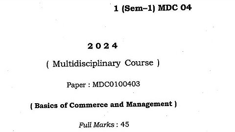 FYUGP 1st Sem (Multi Disciplinary Course) MDC0100403 Question paper 2024 /Guwahati University#shorts