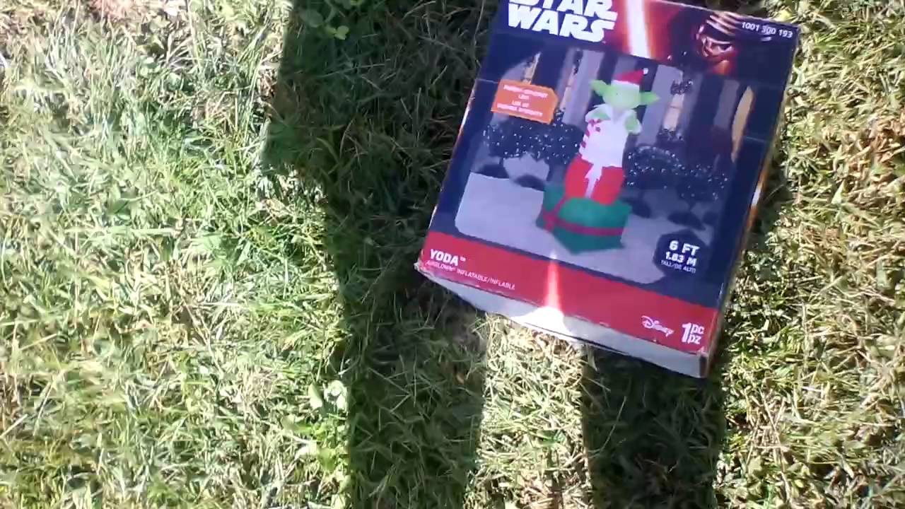 gemmy inflatable 6ft yoda unboxing and test from home depot 2015 YouTube