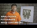 zvětšování analogové fotografie 40x50 v temné komoře, paspartování