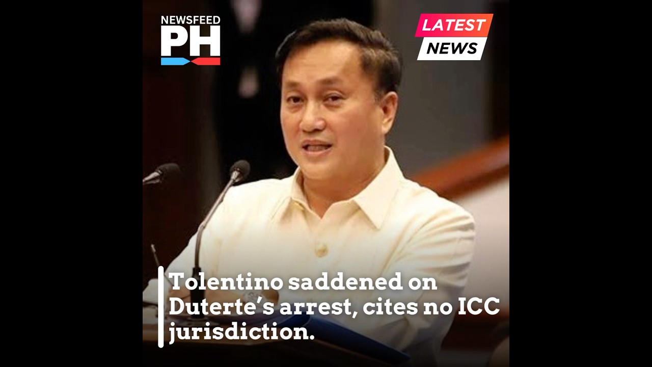 Sen. Tolentino saddened on Duterte's arrest, cites no ICC jurisdiction.