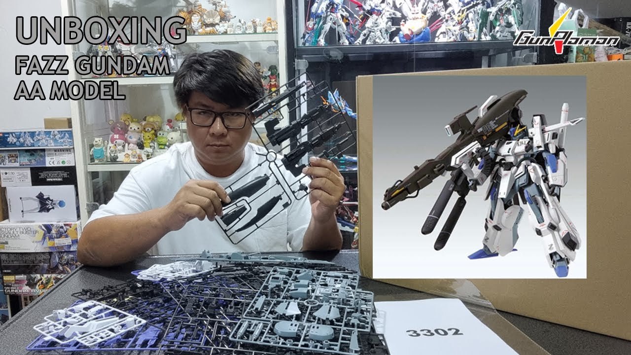 เปิดกล่องส่องแผง MG 1/100 FAZZ GUNDAM [AA MODEL] - YouTube