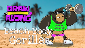 Learn How to Draw Beach Body Gorilla | Step-by-Step (for young artist)