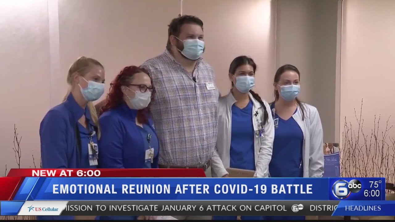 Emotional reunion after COVID-19 battle