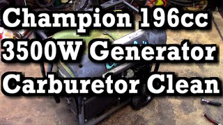 Cabelas / Champion 196cc 3500/4000 Watt Generator Carburetor Clean