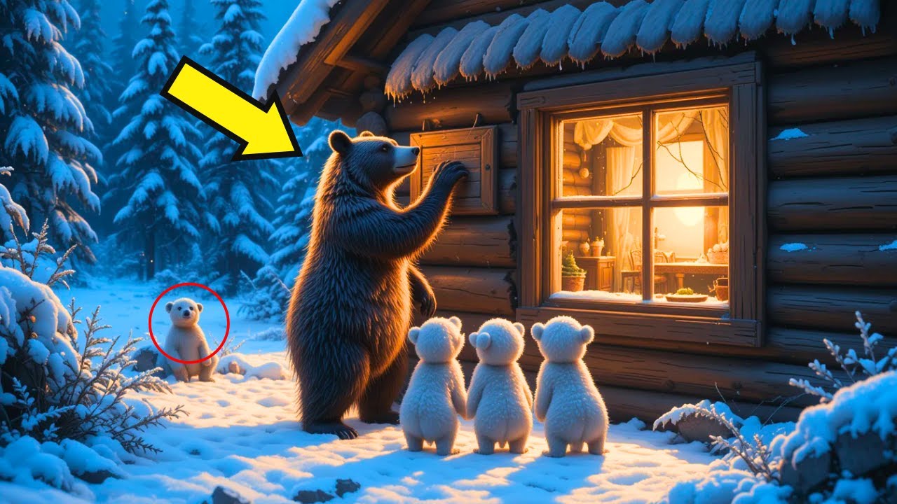 Freezing Bear and Her Cubs Desperately Seek Shelter, What Happens Next Is Unbelievable