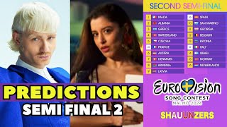 Predictions Semi Final 2 Eurovision Song Contest 2024 Shauunzers