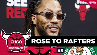 BULLS POSTGAME: Derrick Rose Jersey Retirement & Kevin Huerter Hits GAME-WINNER vs Celtics!