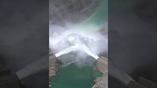 Collision of giant water jets (1125x2=2250m3/s) Deriner Dam (249m) Artvin, Türkiye – 05.20.2019