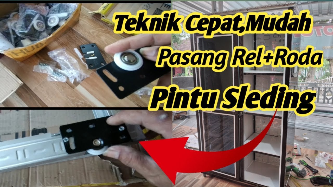 Cara dan Teknik pemasangan roda pintu sleding rumus pintu geser.#