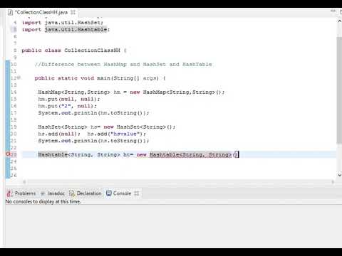 Difference Between HashMap , HashSet and Hashtable in java