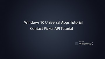 Windows 10 Universal Apps - Contact Picker API