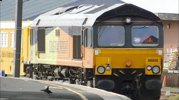 Rare Colas Railfreight 66849 Passes Darlington | 0Z49 Doncaster C.H.S. to Oxwellmains Lafarge