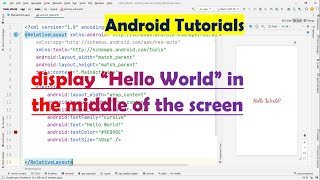 display “Hello World” in the middle of the screen using TextView Widget in the red color.