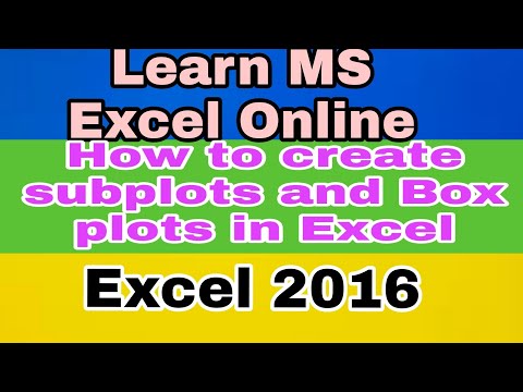 Learn Microsoft Excel Online|Subplots|How to create a boxplot and subplot in Excel|Median|quartiles