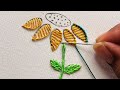 Simple hand embroidery flower design|Hand Embrodiery stitches|Hand Embrodiery Designs