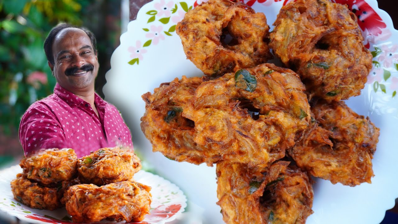 💯ചായക്കടയിലെ മൊരിഞ്ഞ ഉള്ളിവട 😋👌 | Nadan Ullivada Recipe | Onion Bujji | Onion Recipe | Keralastyle