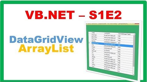 VB.NET S1E2 : DataGridView - Fiil From  ArrayList
