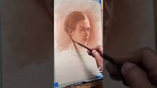 Frida Kahlo Head Study Using Red Chalk Sanguine Pastel, Commonly Know As Aux Trois