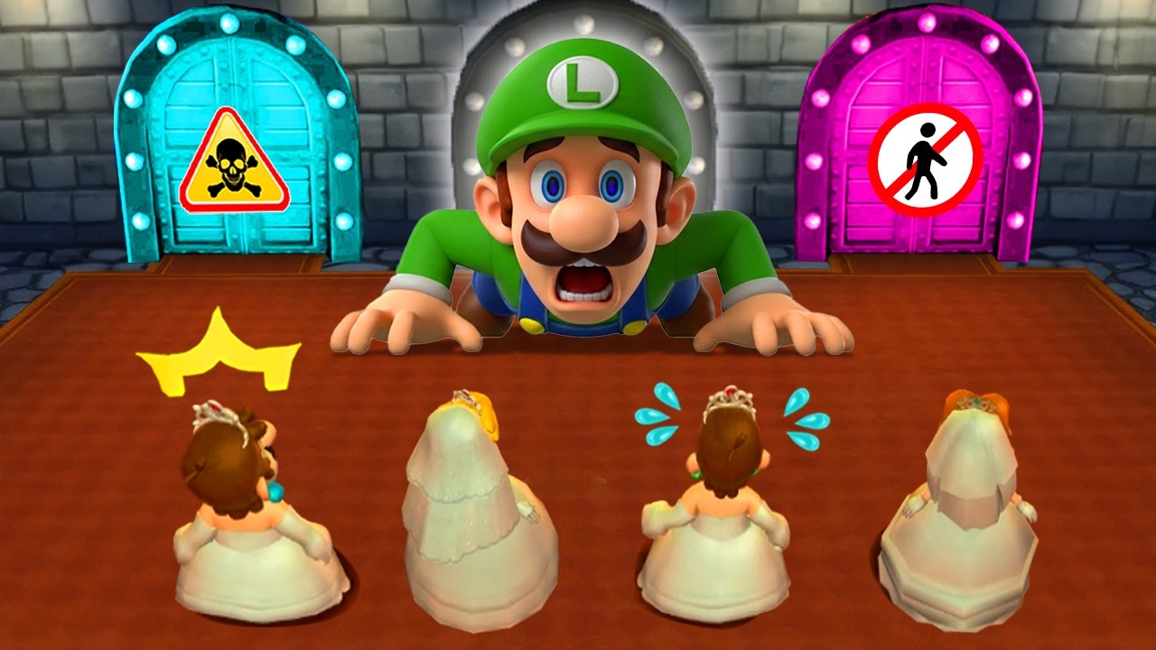 Mario Party [9+10] All Dangerous Minigames - Mario Wedding VS Peach VS Luigi VS Daisy (Master CPU)