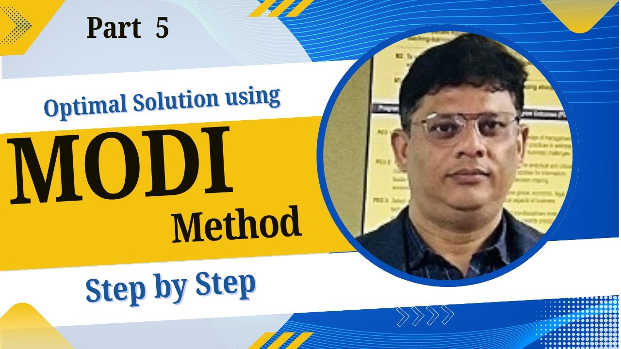 MODI Method | Transportation Problem | Step-by-Step Optimal Solution ...