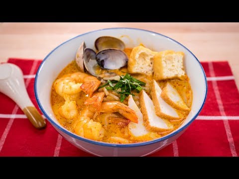 Red Curry Laksa Noodle Soup. 