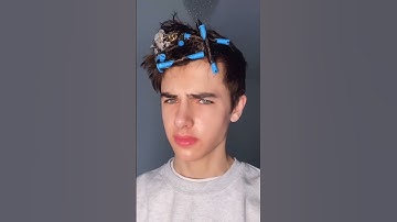 Kyle Thomas 💙 perming my hair!! 😗 result in next vid #kylethomas #shorts