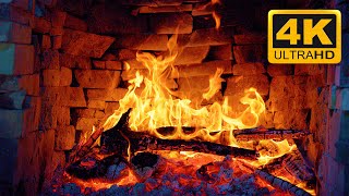 🔥 COZY FIREPLACE 3 HOURS (4K ULTRA HD) 🔥 Relaxing Fire Burning Video & Crackling Fireplace Sounds