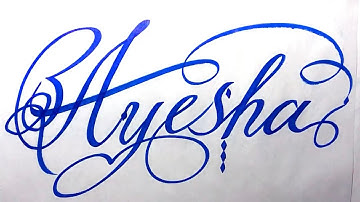 Ayesha Name Signature Calligraphy Status | How to Cursive write with cut Marker #ayesha @Ayesha