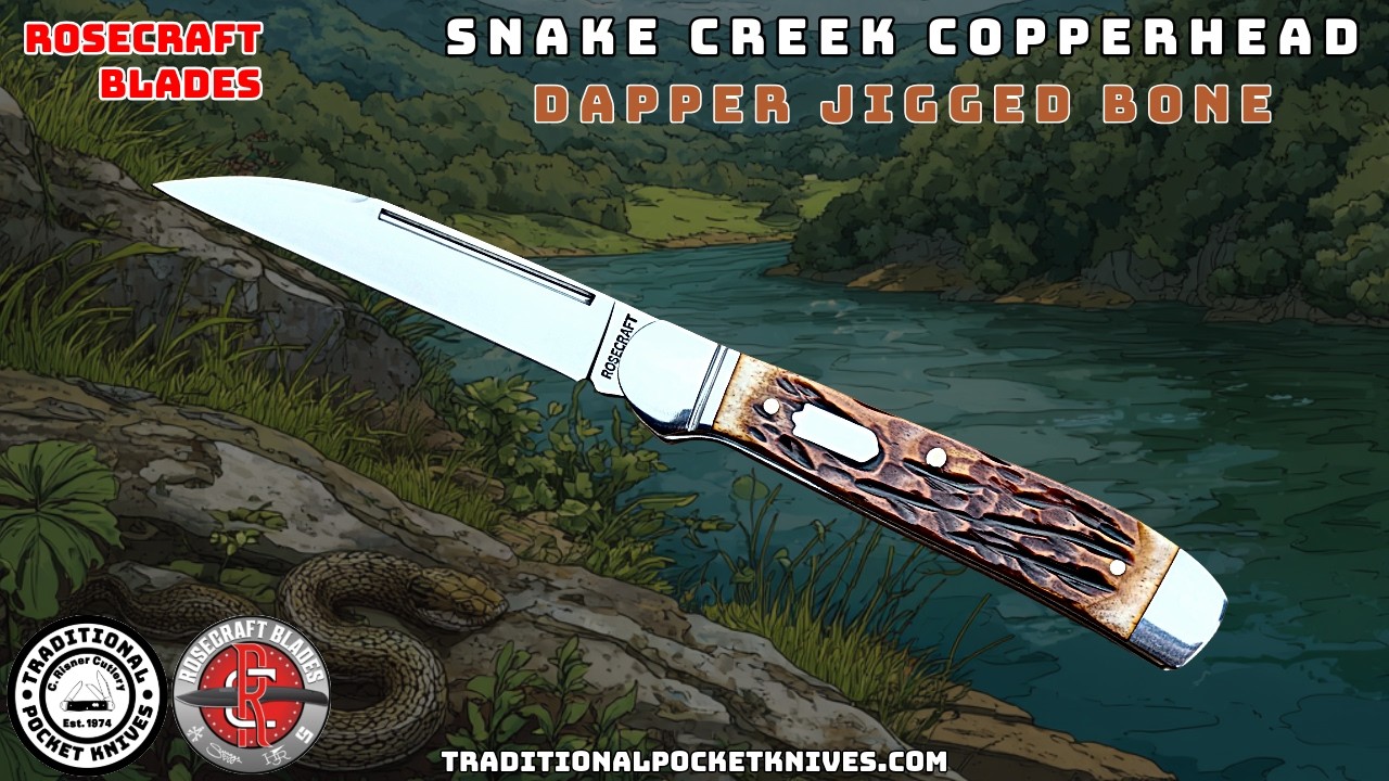 RoseCraft Blades: Snake Creek Copperhead - Dapper Jigged Bone