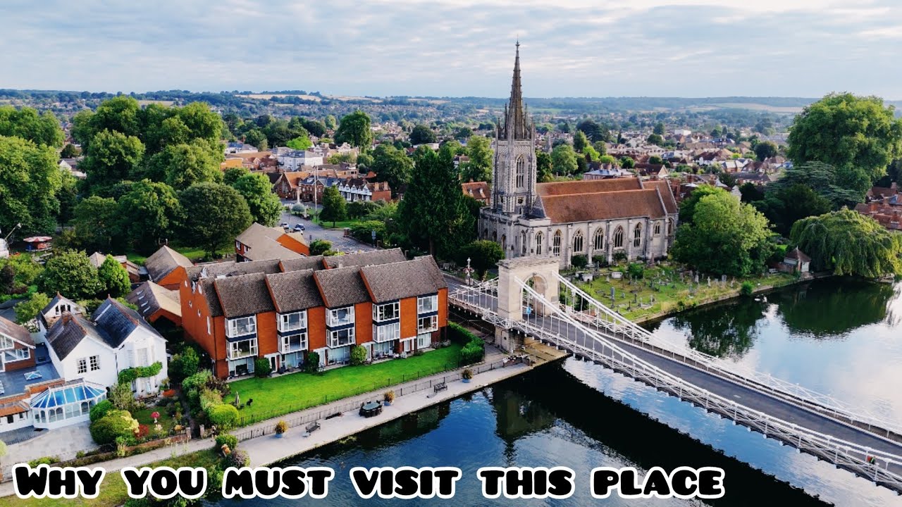 Marlow Bridge & River Thames Drone Footage | Stunning 4K Aerial Views of Buckinghamshire England 